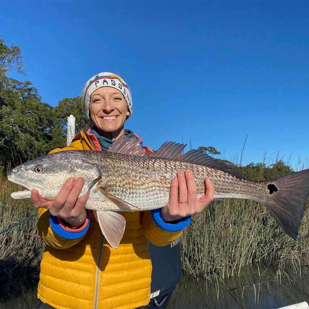 A healthy redfish caught with Captain Addison Rupert