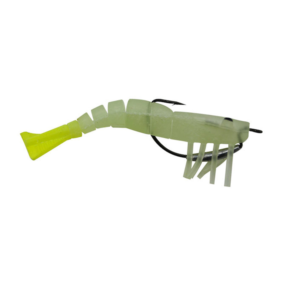 Egret 3.5 Vudu Weedless Shrimp Glow/ Chartreuse