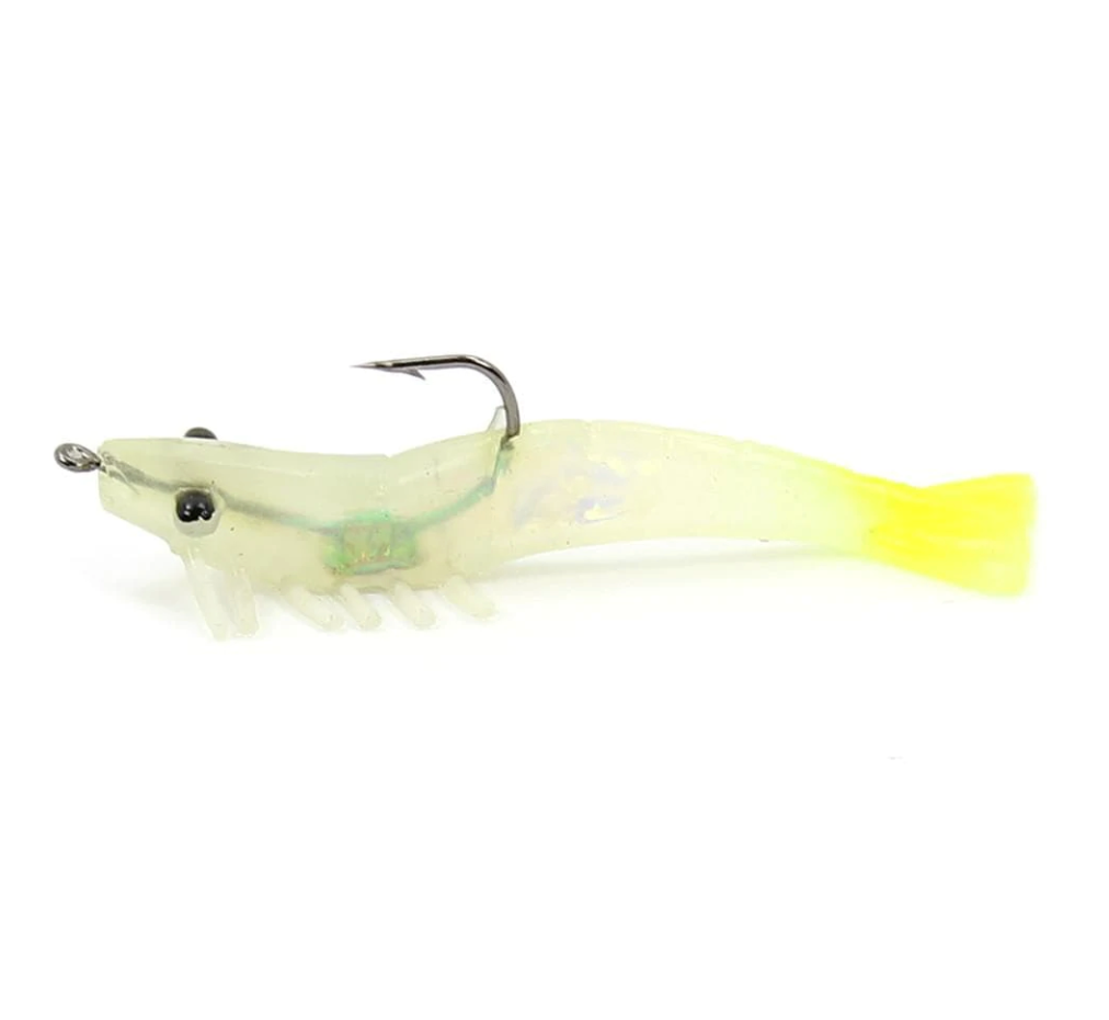 Soft Shrimp Lures Saltwater Fishing Lures Shrimp Baits Weedless Soft  Swimbaits for Bass Luminous Artificial Lures with Hook