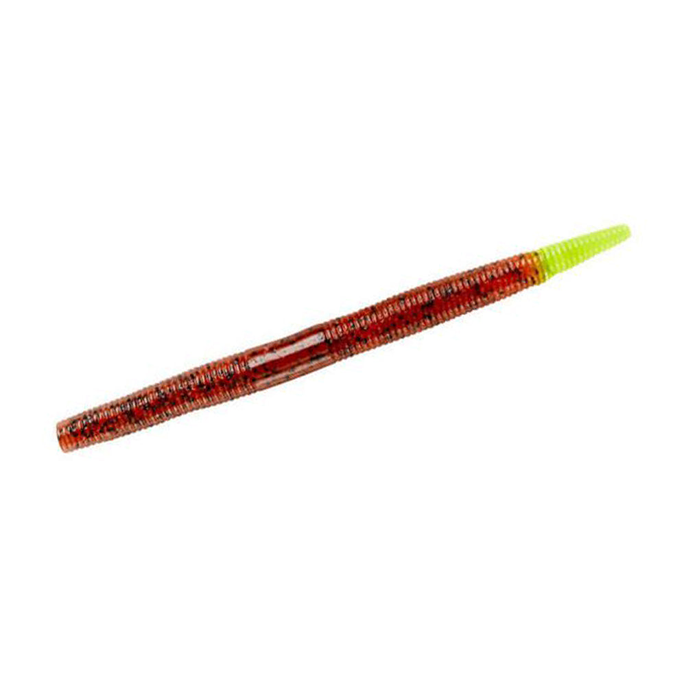 YUM Dinger Worm Fish Lure, 5, Watermelon Red Flake, Pack of 8