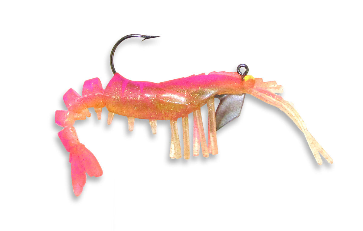 Artificial Shrimp Rigged 3-1/4 Pink/Yellow 3 Pack