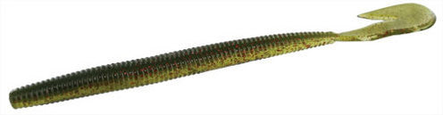 2 - ZOOM BAIT Speed Worm - 15/Ct Pack - 5.5 - Junebug/Red & Green